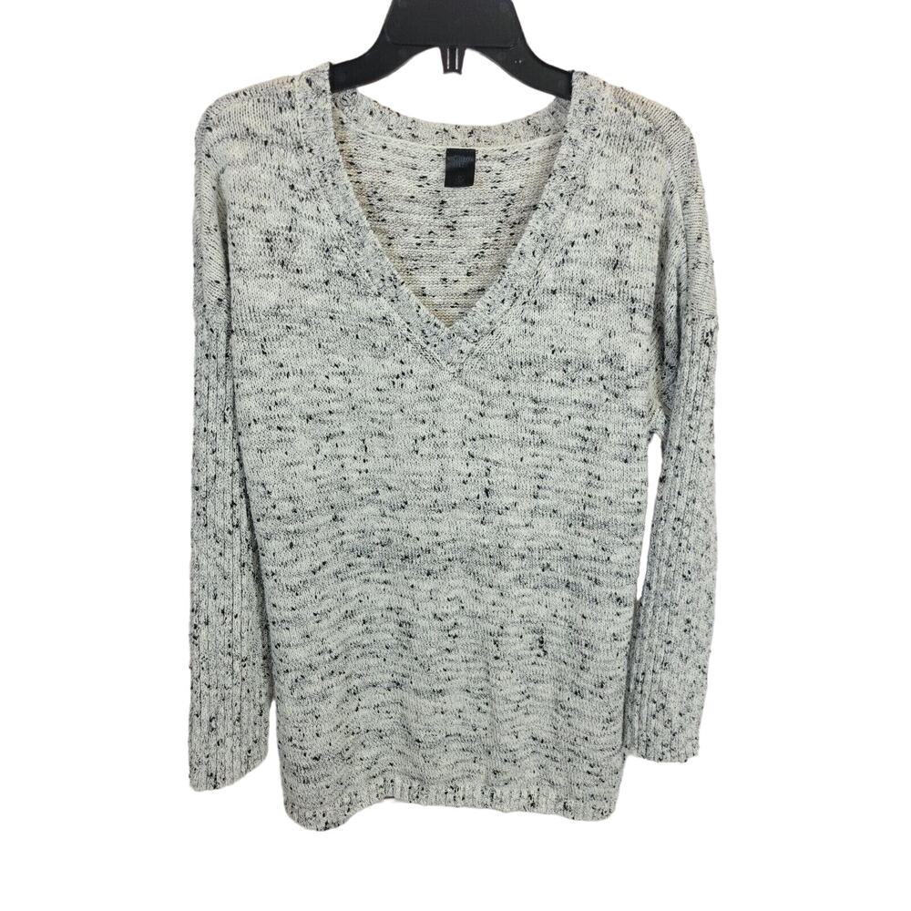Madison Lilly Gray Marled V-Neck Knit Long Sleeve Pullover Sweater Women's SZ 2X